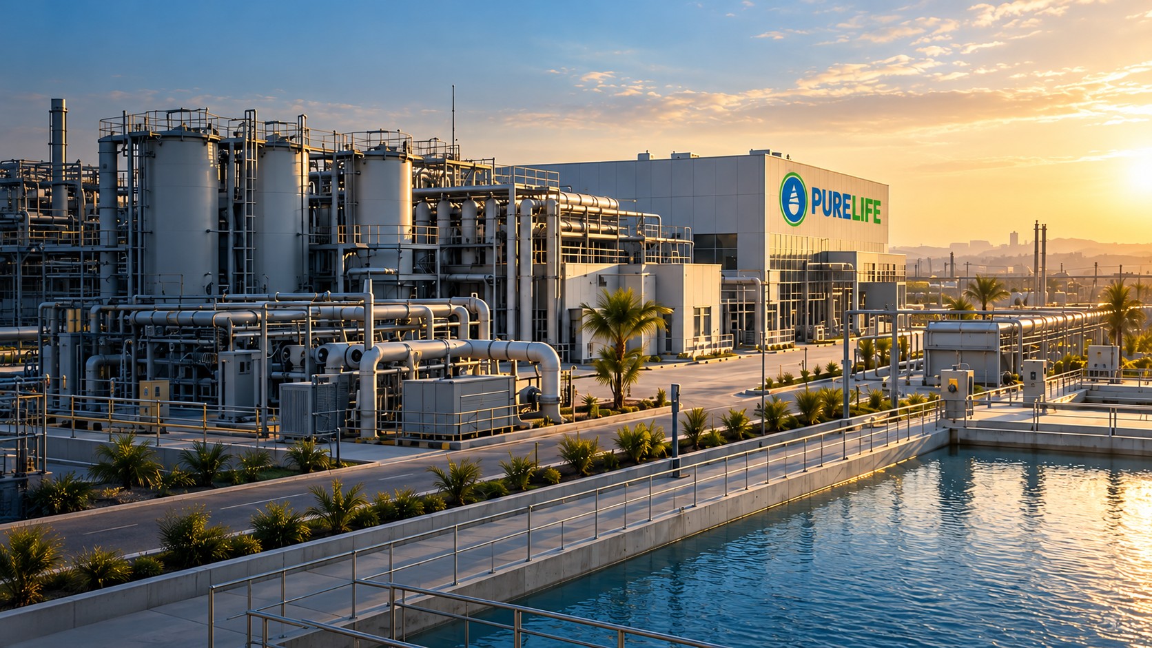 Conceptual visualization of future PureLife industrial water and filtration infrastructure